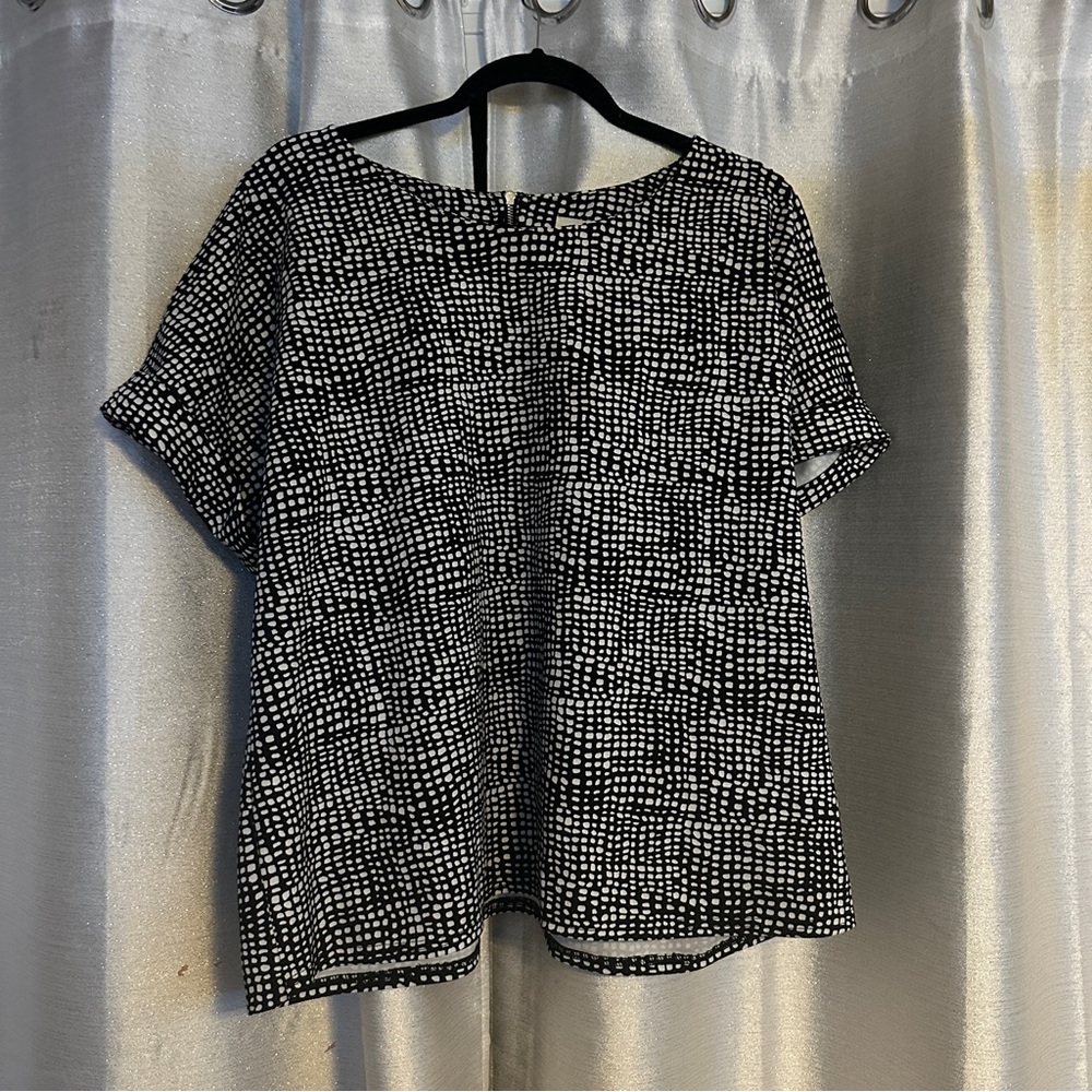 Melloday black and white blouse